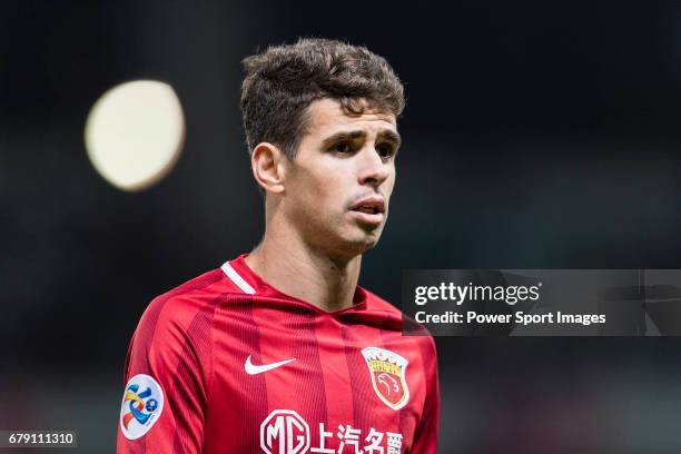 Oscar dos Santos Emboaba Junior of Shanghai SIPG FC reacts during the AFC Champions League 2017 Group F match between Shanghai SIPG FC and FC Seoul...