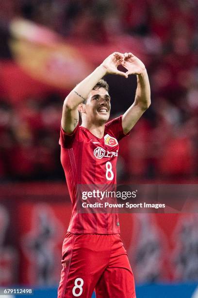 Oscar dos Santos Emboaba Junior of Shanghai SIPG FC celebrates a score during the AFC Champions League 2017 Group F match between Shanghai SIPG FC...