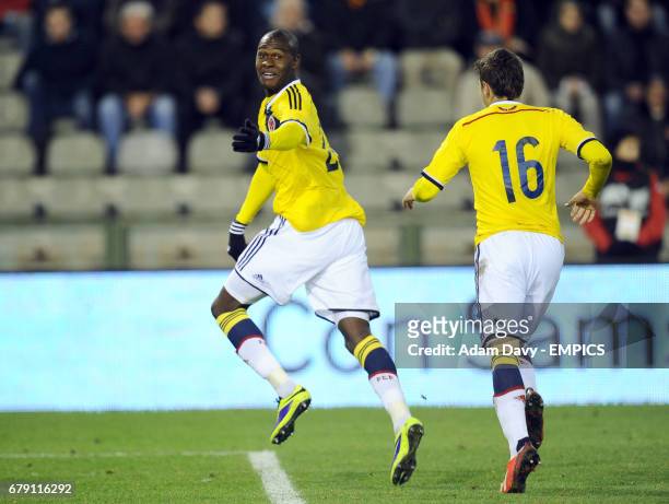 Colombia's Victor Ibarbo celebrates scoring the second goal
