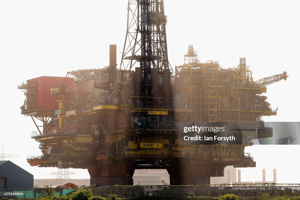 Brent Delta Oil Rig Platform Rests In Seaton Port
