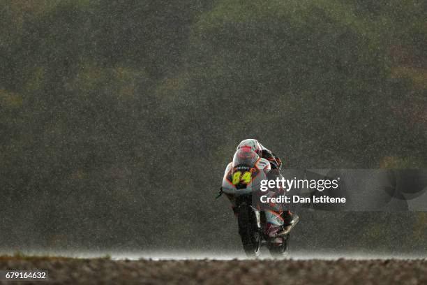 Jakub Kornfeil of the Czech Republic and Peugeot MC Saxoprint rides during free practice for Moto3 at Circuito de Jerez on May 5, 2017 in Jerez de la...