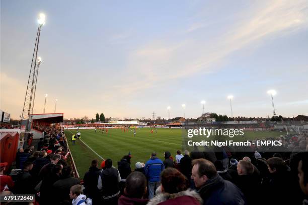 Fans watch the match from the stands