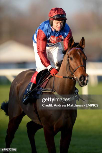 Grumeti ridden by Robert Thornton going to post for the williamhill.com Christmas Hurdle