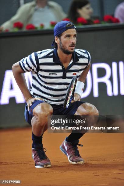 Feliciano Lopez plays during the charity day tournament during Mutua Madrid Open at Caja Magica on May 4, 2017 in Madrid, Spain.