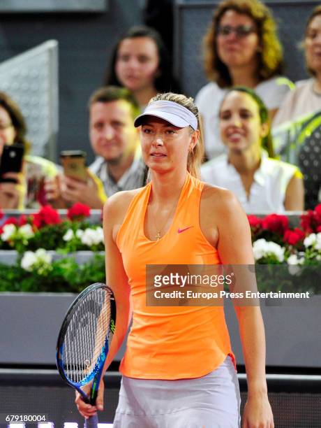 Maria Sharapova plays during the charity day tournament during Mutua Madrid Open at Caja Magica on May 4, 2017 in Madrid, Spain.
