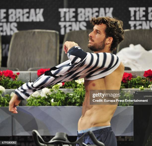 Feliciano Lopez plays during the charity day tournament during Mutua Madrid Open at Caja Magica on May 4, 2017 in Madrid, Spain.