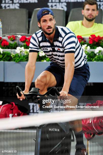 Feliciano Lopez plays during the charity day tournament during Mutua Madrid Open at Caja Magica on May 4, 2017 in Madrid, Spain.