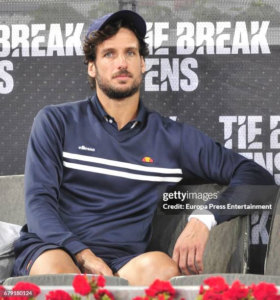 Feliciano Lopez plays during the charity day tournament during Mutua Madrid Open at Caja Magica on May 4, 2017 in Madrid, Spain.