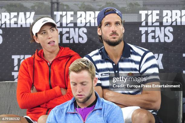 Feliciano Lopez and Garbine Muguruza attend the charity day tournament during Mutua Madrid Open at Caja Magica on May 4, 2017 in Madrid, Spain.