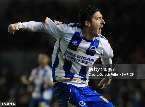 Brighton's Stephen Ward celebrates scoring the equaliser for his side.