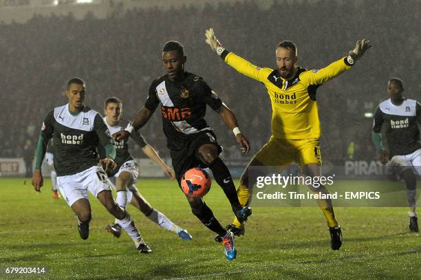 Port Vale's Jennison Myrie-Williams during the FA Cup Second Round Replay at Home Park.