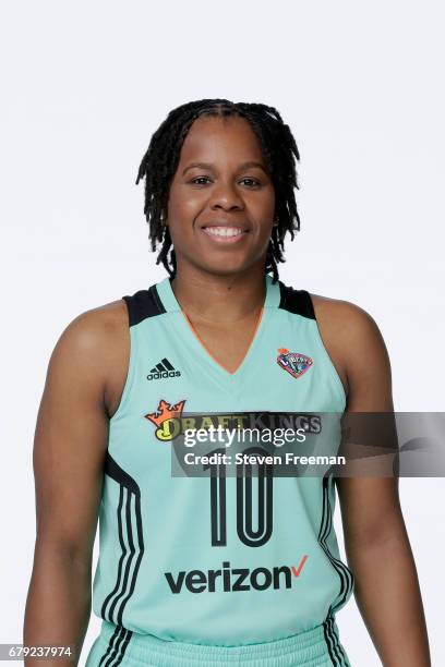 May 04: Epiphanny Prince of the New York Liberty poses for a portrait at Media Day at MSG Training Center on May 4, 2017 in Tarrytown, New York. NOTE...
