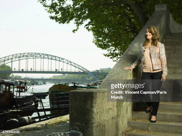 Philanthropist and co-founder of the Bill & Melinda Gates Foundation, Melinda Gates is photographed for Paris Match on April 21, 2017 in Paris,...