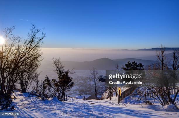 hohe wand mountain - austria - europe - berg schnee stock pictures, royalty-free photos & images