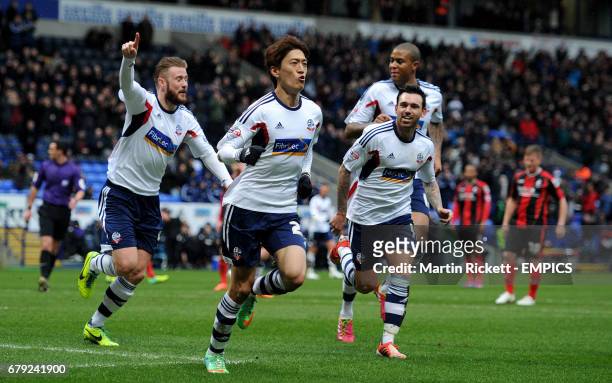 Bolton Wanderers Chung-Yong celebrates scoring his teams opening goal against AFC Bournemouth