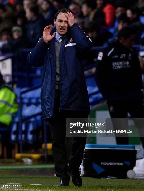 Bolton Wanderers manager Dougie Freedman reacts during the match against AFC Bournemouth