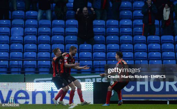 Bournemouth's Simon Francis celebrates scoring his teams second goal against Bolton Wanderers