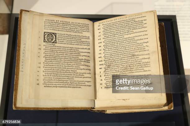 An edition of Martin Luther's 95 theses printed in Basel in 1517, the same year that Luther supposedly nailed the theses to the church door in...