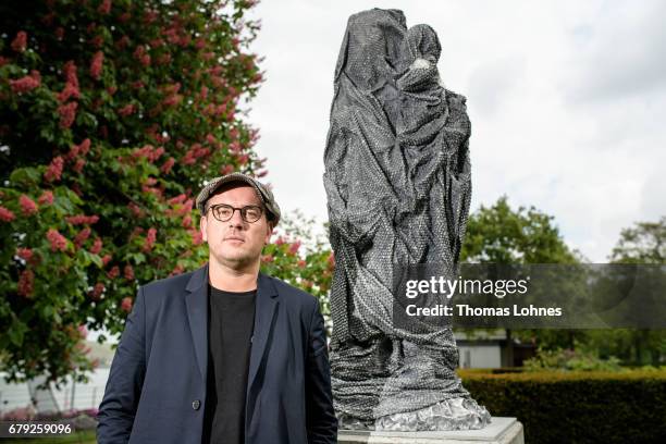 Artist Stefan Strumbel pictured with his work of art 'ohne Titel, 2017' on May 5, 2017 in Bingen, Germany. The work is part of the '4....