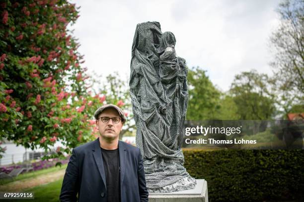 Artist Stefan Strumbel pictured with his work of art 'ohne Titel, 2017' on May 5, 2017 in Bingen, Germany. The work is part of the '4....