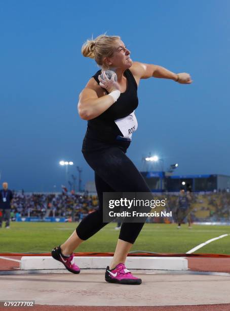 Fanny Roos of Sweden competes in the Women's Shot Put during the Doha - IAAF Diamond League 2017 at the Qatar Sports Club on May 5, 2017 in Doha,...
