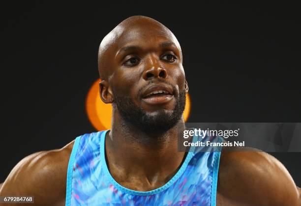 LaShawn Merritt of the United States looks on after competes in the Men's 400 metres during the Doha - IAAF Diamond League 2017 at the Qatar Sports...
