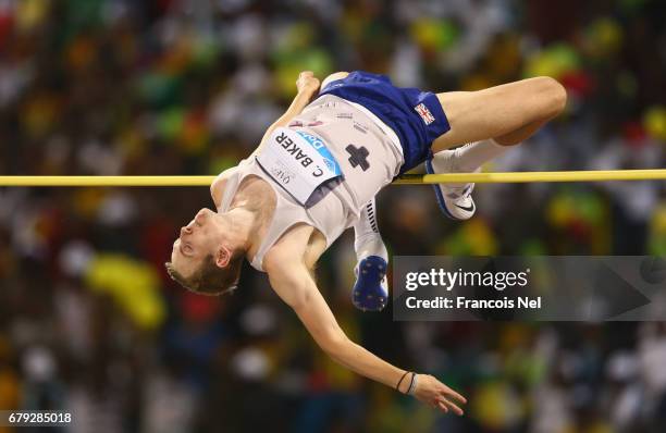 Chris Baker of Great Britain competes in the Men's High Jump during the Doha - IAAF Diamond League 2017 at the Qatar Sports Club on May 5, 2017 in...