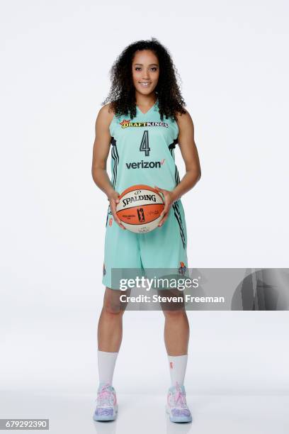 May 04: Nayo Raincock Ekunwe of the New York Liberty poses for a portrait at Media Day at MSG Training Center on May 4, 2017 in Tarrytown, New York....