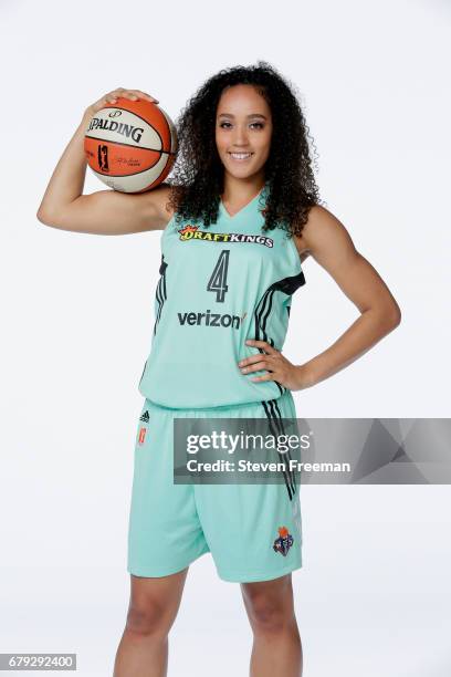 May 04: Nayo Raincock Ekunwe of the New York Liberty poses for a portrait at Media Day at MSG Training Center on May 4, 2017 in Tarrytown, New York....