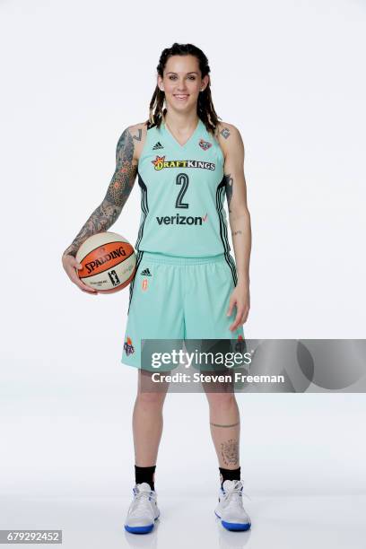 May 04: Jacki Gemelos of the New York Liberty poses for a portrait at Media Day at MSG Training Center on May 4, 2017 in Tarrytown, New York. NOTE TO...