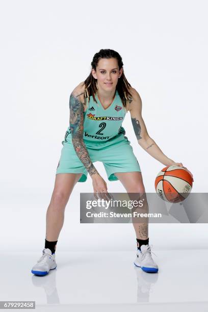 May 04: Jacki Gemelos of the New York Liberty poses for a portrait at Media Day at MSG Training Center on May 4, 2017 in Tarrytown, New York. NOTE TO...