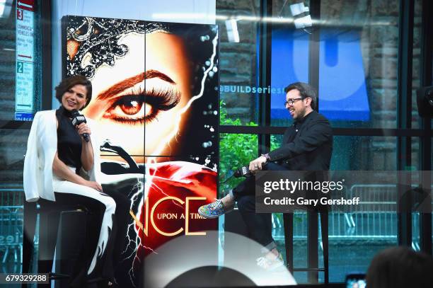 Actress Lana Parrilla and event moderator Matt Forte attends the Build Series to discuss the TV series "Once Upon a Time" at Build Studio on May 5,...