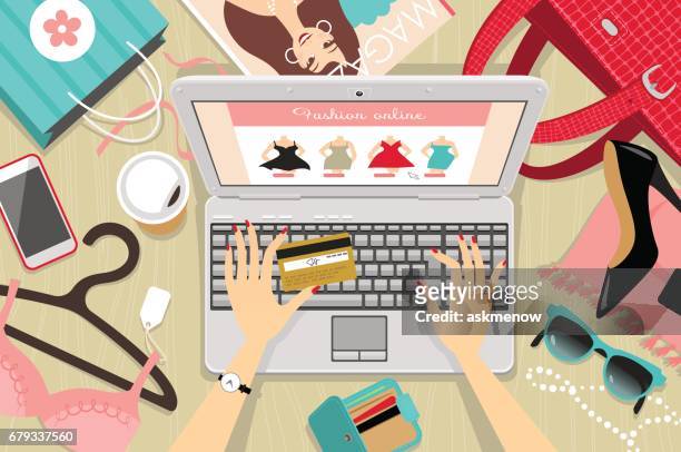online shopping - fashion collection stock illustrations