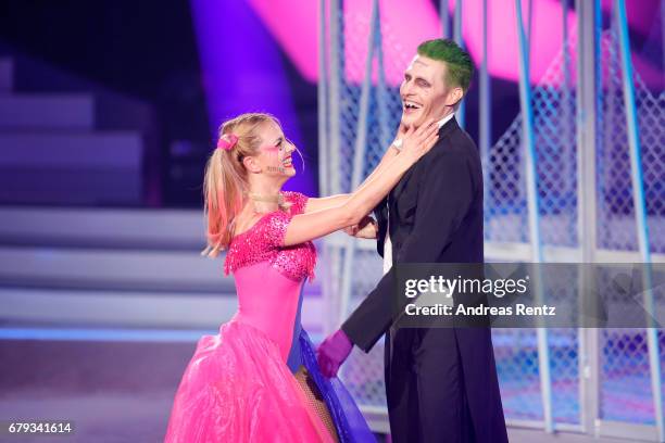 Sarah Latton and Maxi Arland perform on stage during the 7th show of the tenth season of the television competition 'Let's Dance' on May 5, 2017 in...