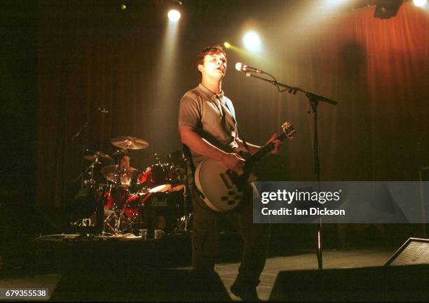 James Dean Bradfield of the Manic Street Preachers performing on stage at The Forum, Kentish Town, London, 28 May 1996.