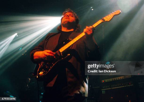 Steve Rothery of Marillion performing on stage at Shepherds Bush Empire, London, 12 May 1997.