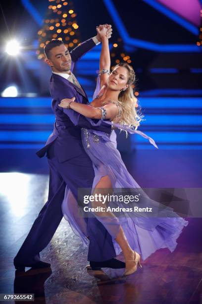 Cheyenne Pahde and Andrzej Cibis perform on stage during the 7th show of the tenth season of the television competition 'Let's Dance' on May 5, 2017...