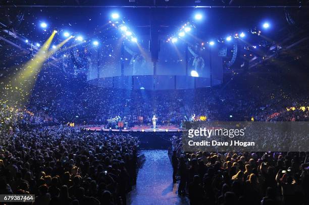 General view of the Take That performance on the opening night of Wonderland Live 2017 at Genting Arena on May 5, 2017 in Birmingham, United Kingdom.