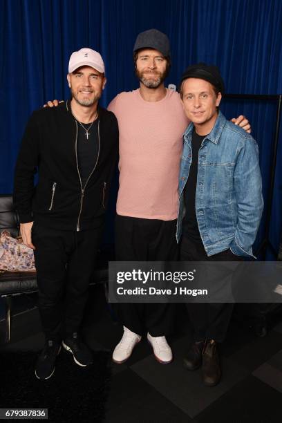 Gary Barlow, Howard Donald and Mark Owen of Take That at the opening night of Wonderland Live 2017 at Genting Arena on May 5, 2017 in Birmingham,...