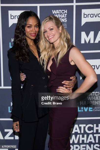 Pictured : Zoe Saldana and Beth Behrs --