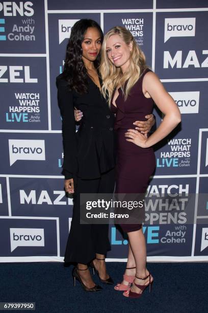 Pictured : Zoe Saldana and Beth Behrs --