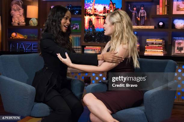 Pictured : Zoe Saldana and Beth Behrs --