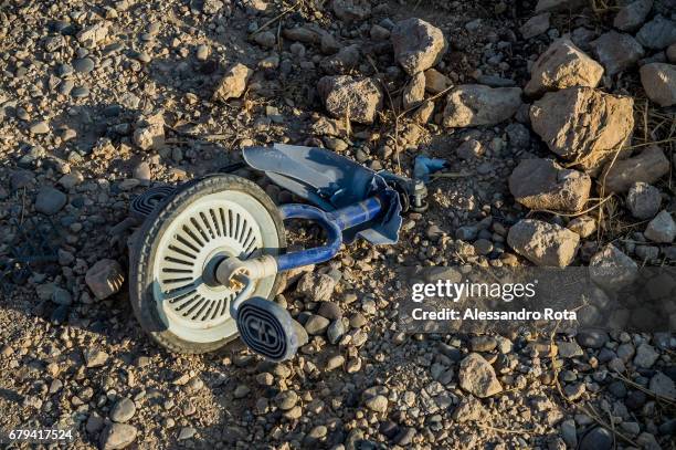 October 2016 - Sinjar, Iraq. Ruins of the city. Sinjar city had a mixed population of yazidi, muslims kurds and Christians. The city was invaded by...