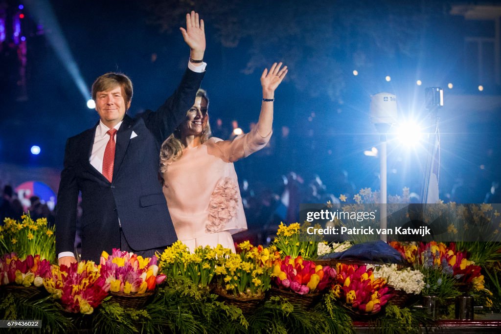 King Willem-Alexander and Queen Maxima at the liberation day concert at the Amstel in Amsterdam