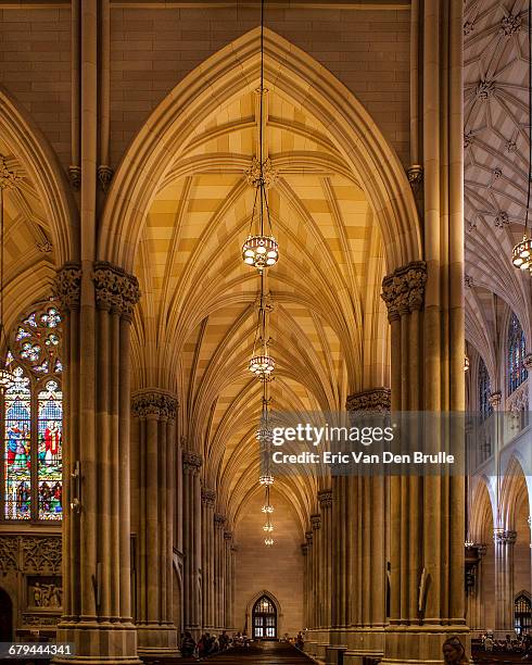 gothic hallway in st. patrick's cathedral - eric van den brulle stock pictures, royalty-free photos & images
