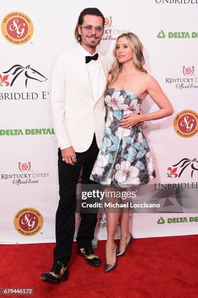 Christopher Backus and Mira Sorvino attend the Unbridled Eve Gala for the 143rd Kentucky Derby at the Galt House Hotel & Suites on May 5, 2017 in...