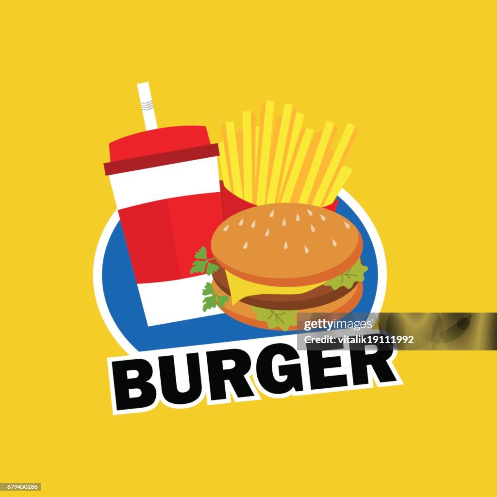 Logo Rz Burger Burger Logo Fast Food Vector Illustration In Flat Style High-Res Vector ...