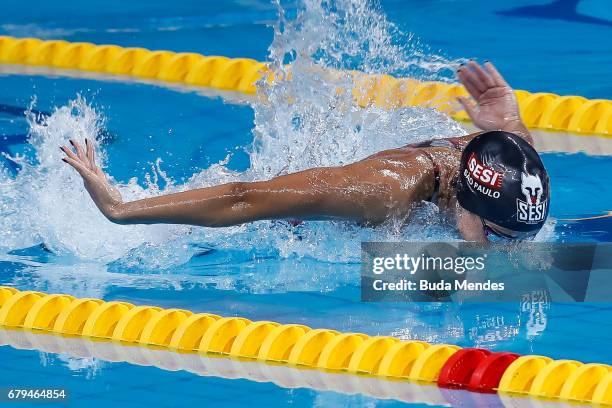 Daynara Ferreira Paula of Brazil competes in the Women's 200m butterfly final during Maria Lenk Swimming Trophy 2017 - Day 4 at Maria Lenk Aquatics...