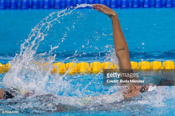 Joanna Maranhao of Brazil competes in the Women's 400m Medley final during Maria Lenk Swimming Trophy 2017 - Day 4 at Maria Lenk Aquatics Centre on...