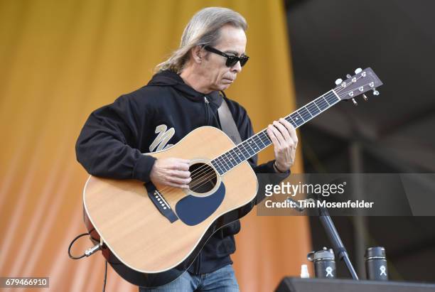 Tim Reynolds of Dave Matthews and Tim Reynolds performs during the 2017 New Orleans Jazz & Heritage Festival at Fair Grounds Race Course on May 5,...